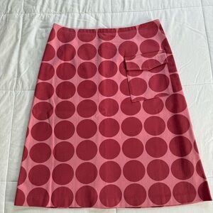 Vintage Fjall Polka Dot Skirt Pink Red 8 6
